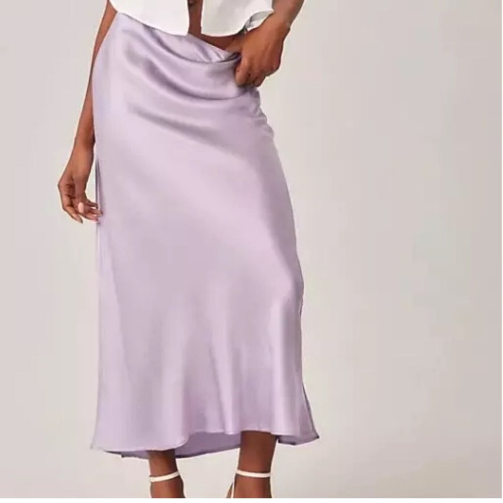 Reformation Layla Silk Maxi Slip Skirt Liliac Purple Lavender Size 2